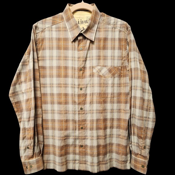 Kuhl Other - KUHL Textured Long Sleeve Shirt Mens Medium Brown Plaid Lightweight Button Up